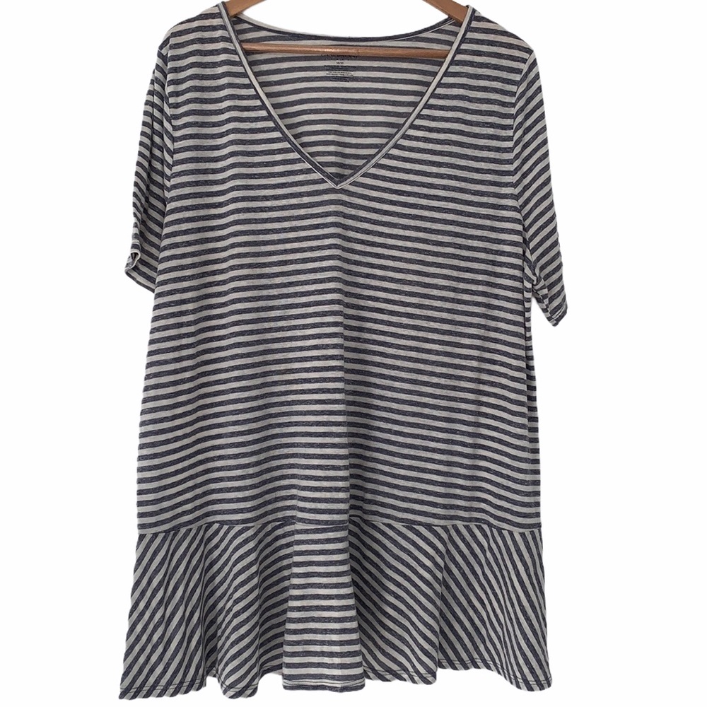 Lane Bryant Ruffle Hem Striped Tunic Top